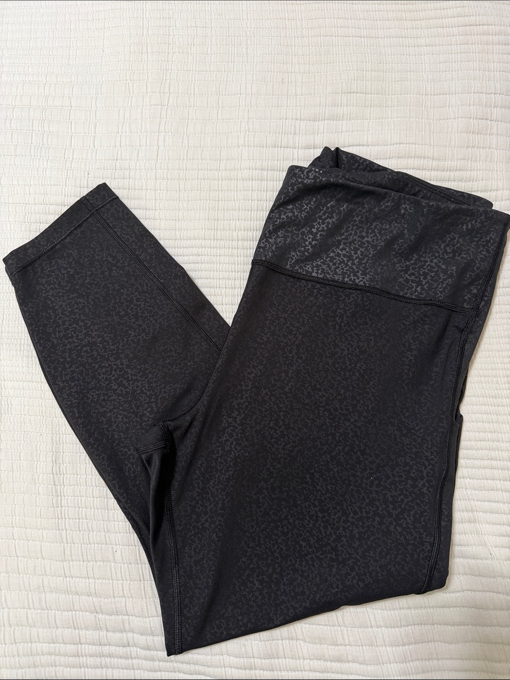 Athleta High-Waist Black Patterned Leggings